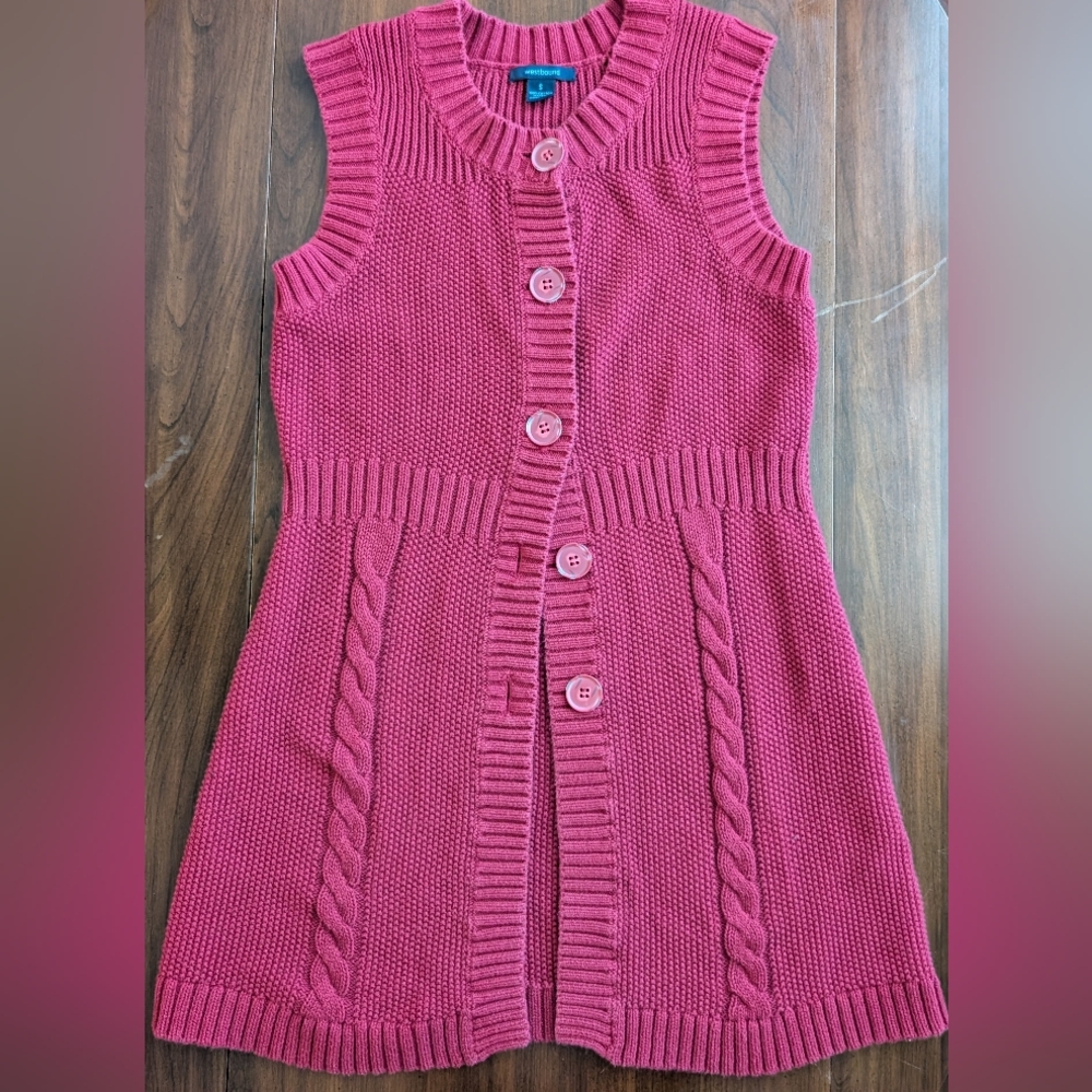 Westbound Burgundy Red Sweater Vest Button Down Sleeveless Cardigan